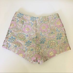 L'atiste pastel metallic floral shorts